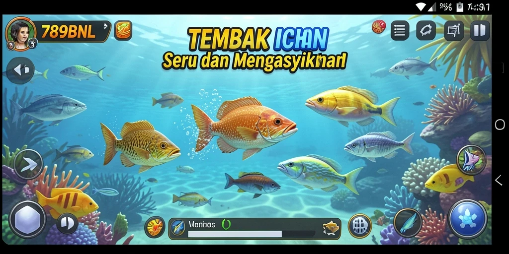 Tampilan gameplay 789BNL dengan aksi Tembak Ikan yang mendebarkan.