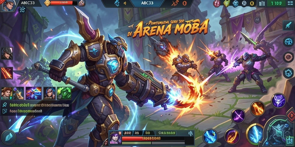 Tangkapan layar gameplay seru di arena MOBA ABC33.