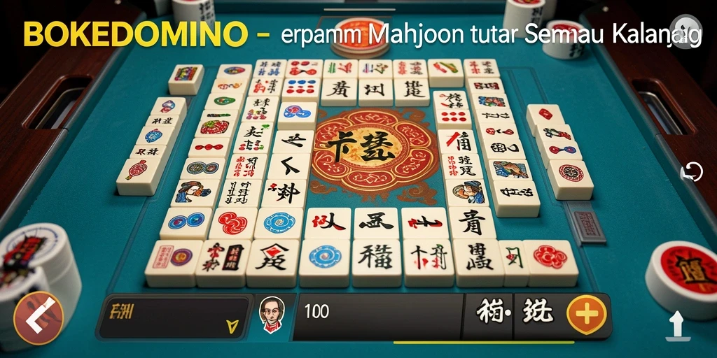 Tampilan gameplay <strong>BOKEDOMINO</strong> yang seru dalam permainan Mahjong.
