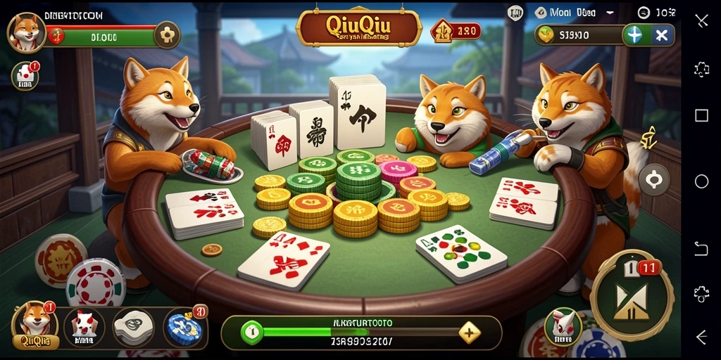 Screenshot menunjukkan gameplay QiuQiu yang seru dan kompetitif.