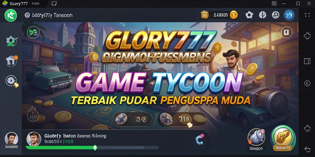 Screenshot gameplay GLORY777 yang menunjukkan perencanaan bisnis yang dinamis.