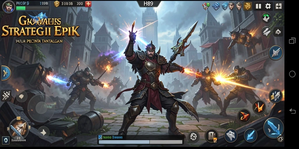 Screenshot H89 menampilkan pertempuran strategi yang intens dan grafis yang menawan.