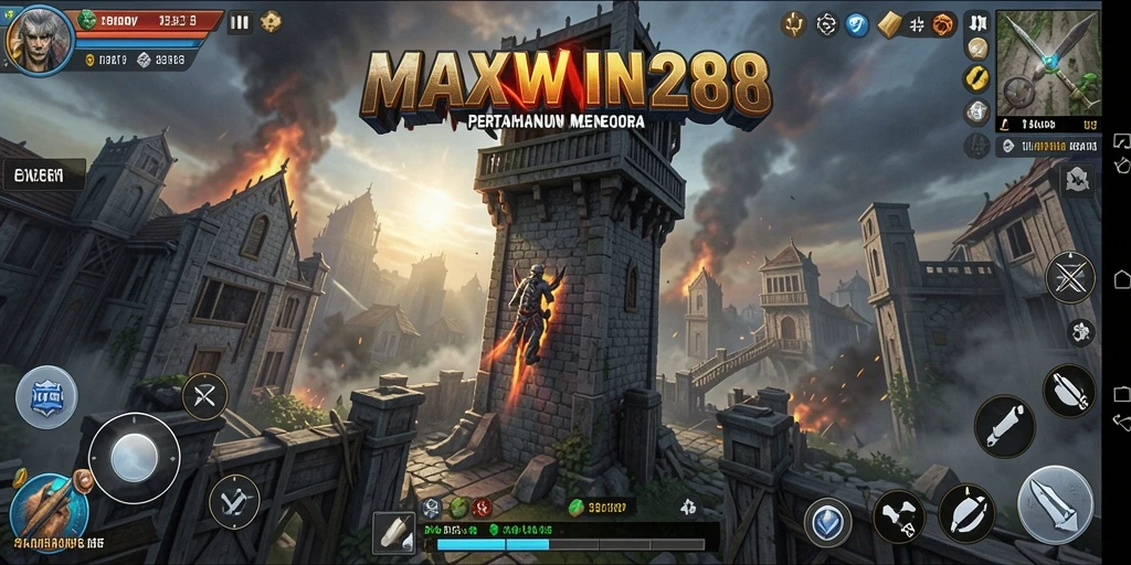 Tangkapan layar gameplay menegangkan dari MAXWIN288 Tower Defense.