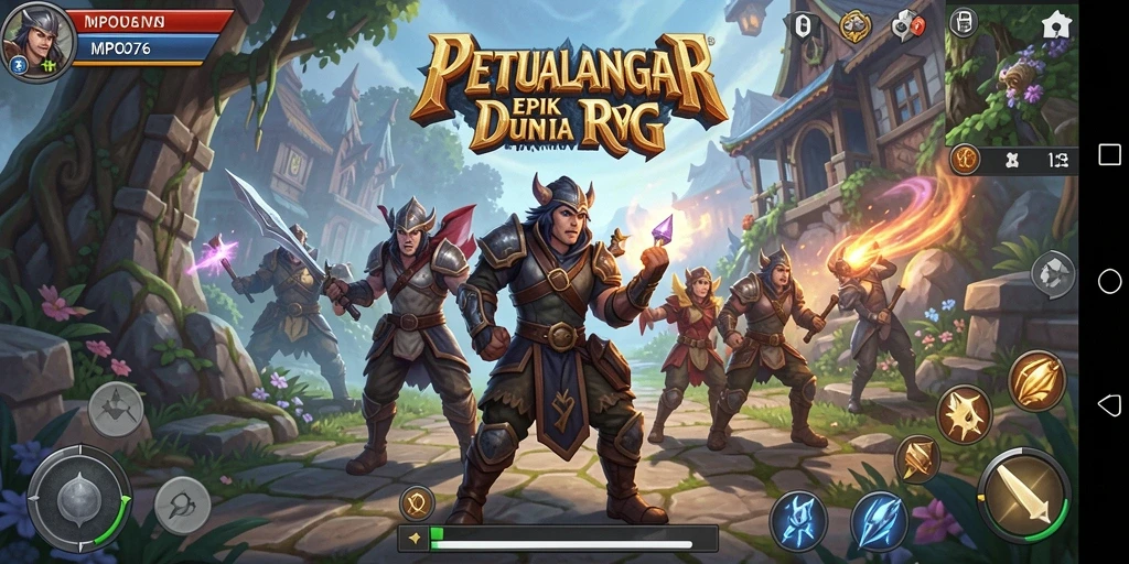 Tampilan gameplay MPO76 menampilkan pertarungan seru dan karakter heroik.