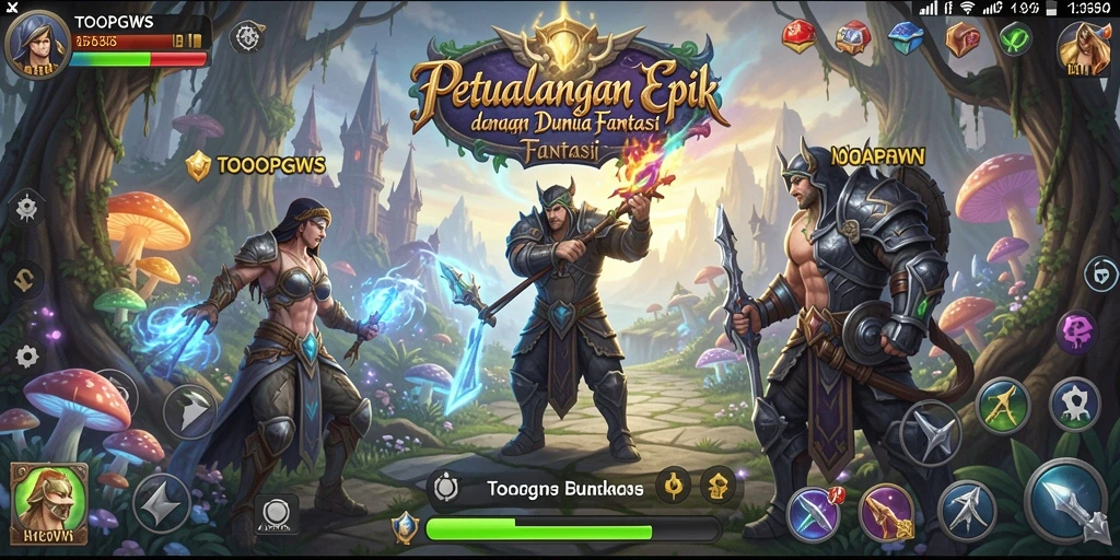 Tampilan gameplay mendebarkan dari TOOPGWS yang menunjukkan aksi RPG yang seru.