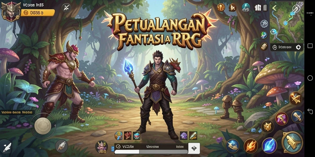 Antarmuka permainan VC55 yang menampilkan aksi RPG mendebarkan.